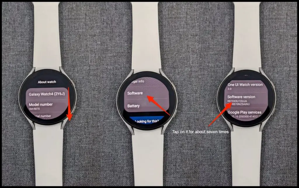 Enable Developer Options in Samsung Galaxy Watch 4