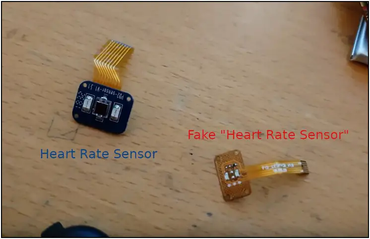 Fake Heart Rate Sensor on Smartwatch Fitness Band