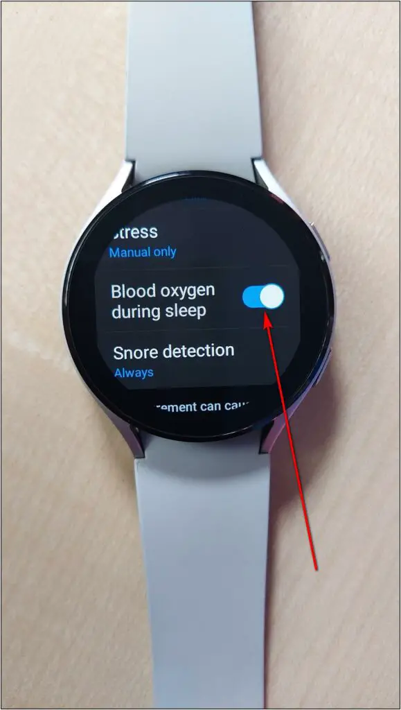Enabling Blood Oxygen During Sleep on Galaxy Watch 4