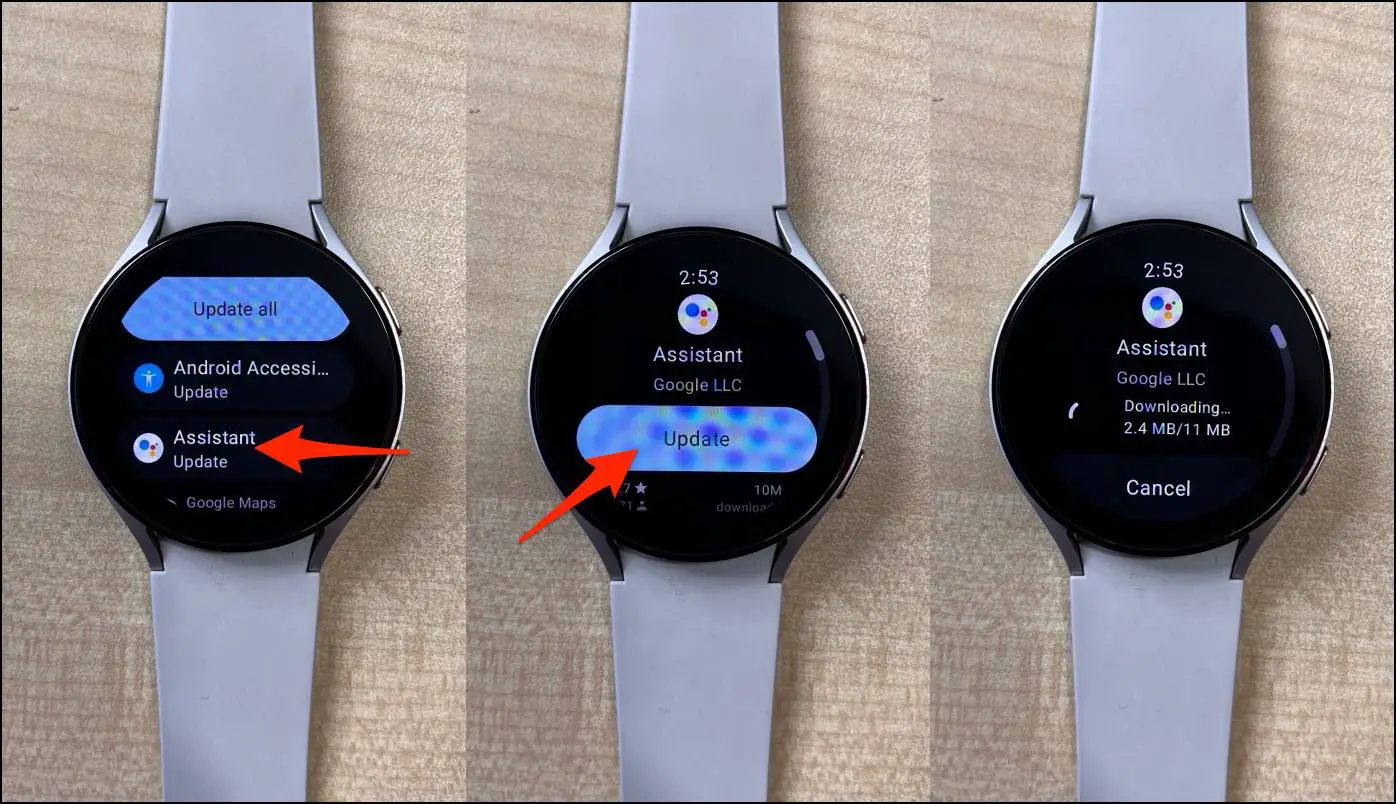 Install Google Assistant from Play Store Galaxy Watch 4