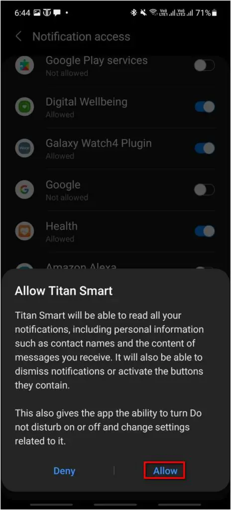 Setup Titan Smartwatch Notifications