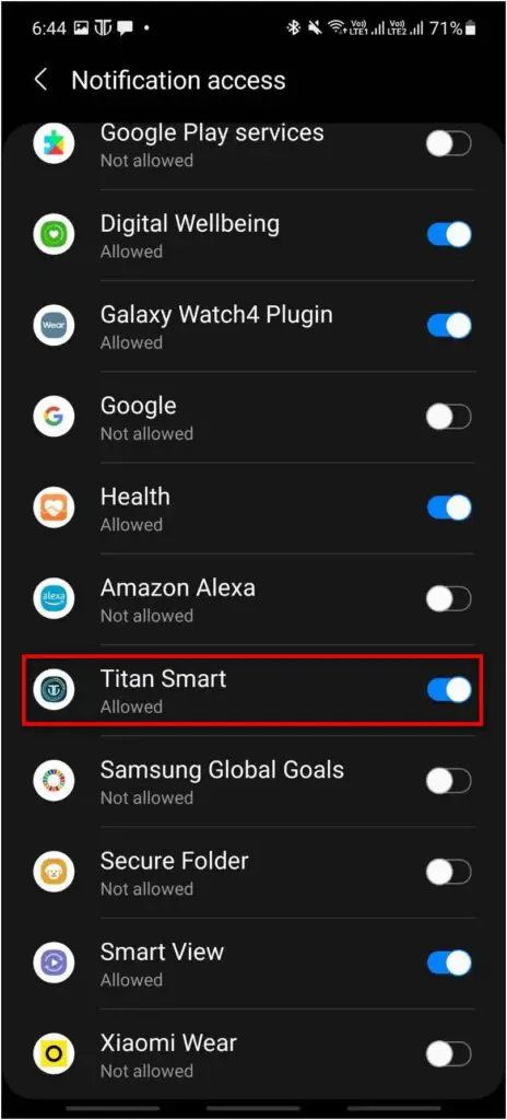 Setup Titan Smartwatch Notifications