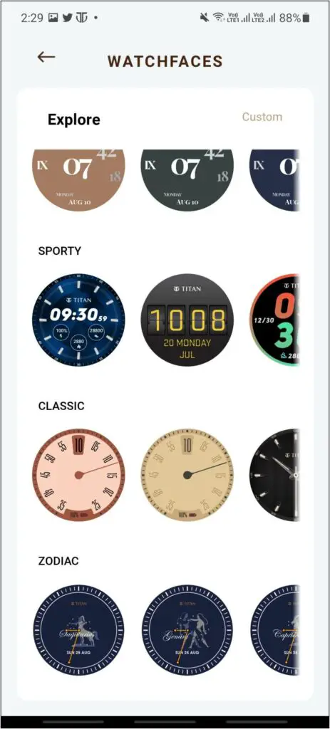 Download Watch Faces from Titan App