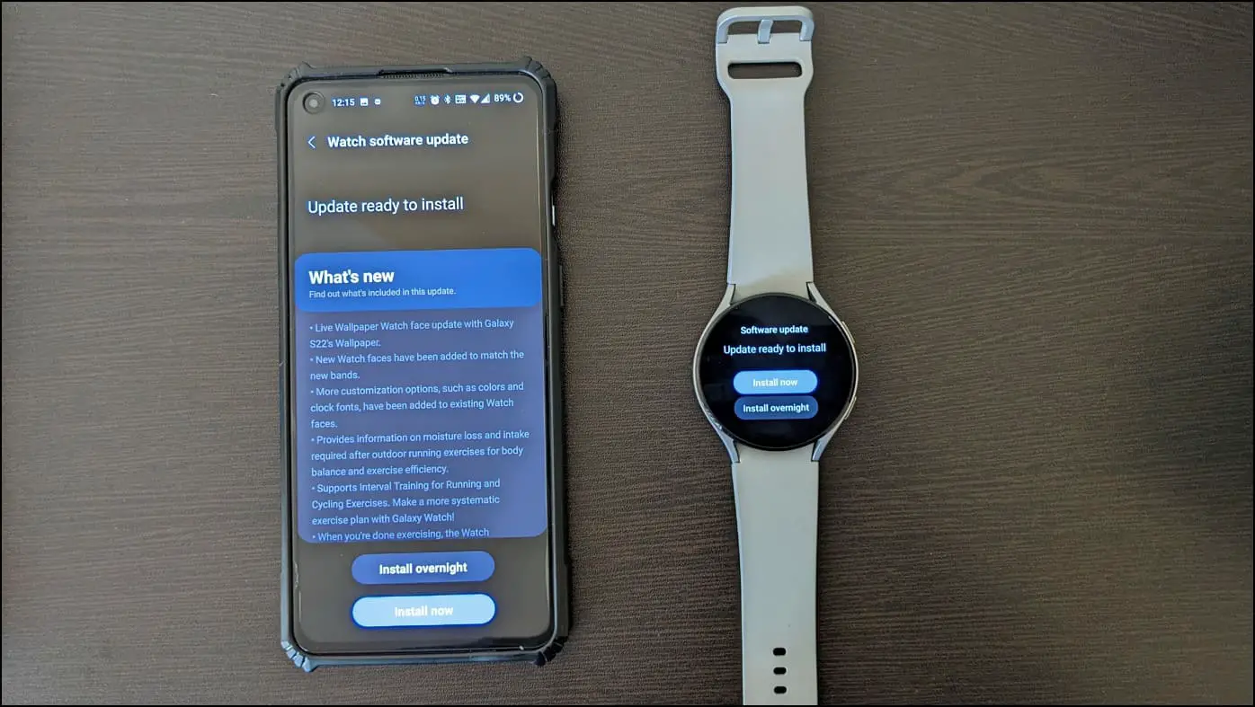 Software Update Available on Galaxy Watch 4