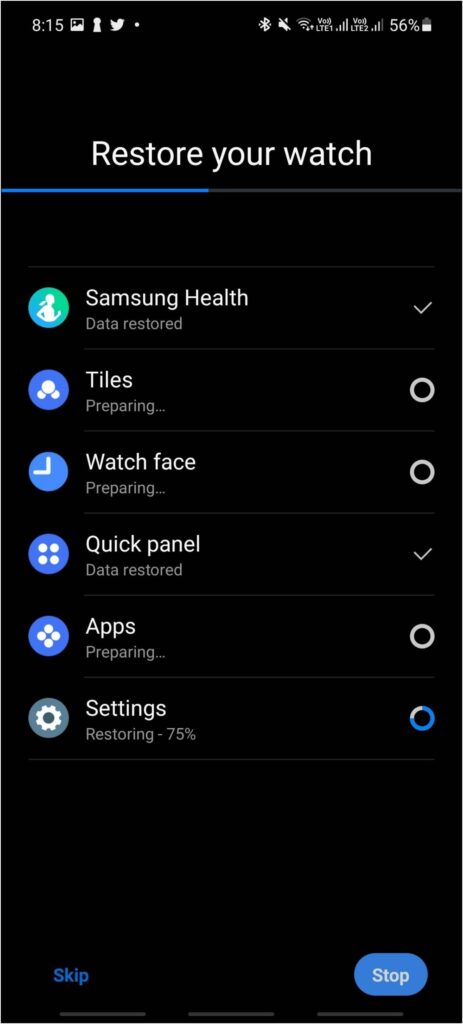 Restore Data Galaxy Watch 4