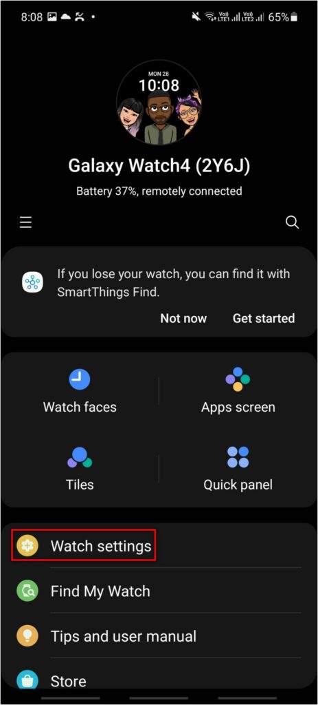 Updating Galaxy Watch 4 from Phone