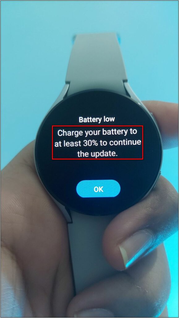 Galaxy Watch 4 Software Update Battery Low