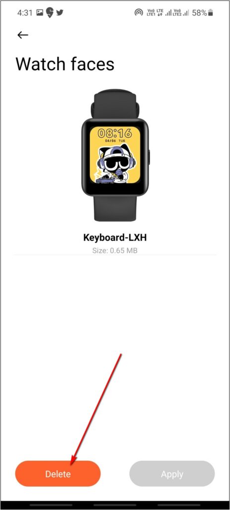 Delete Faces on Redmi Watch