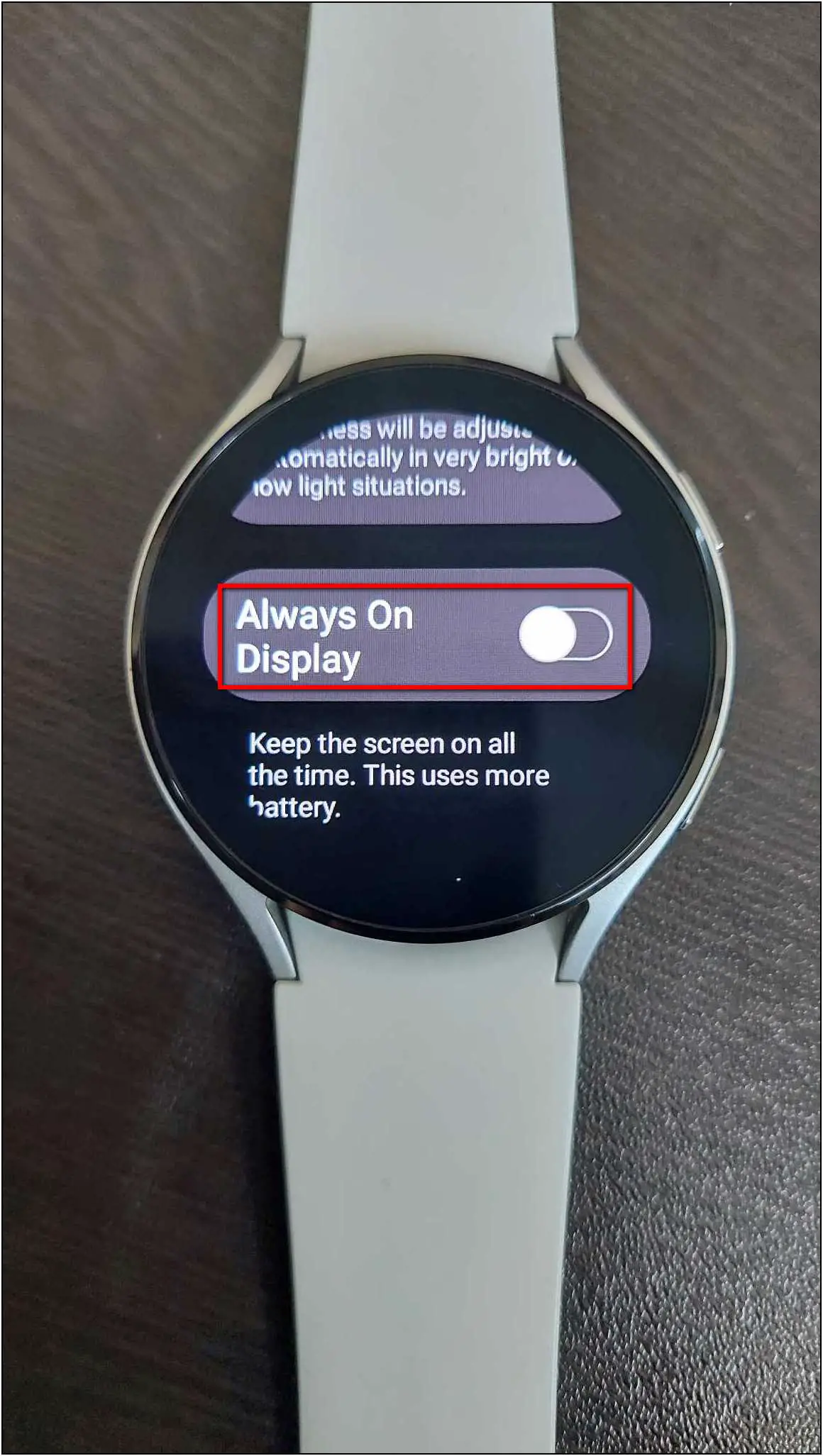 Turn Off AOD to Save Battery Galaxy Watch 4