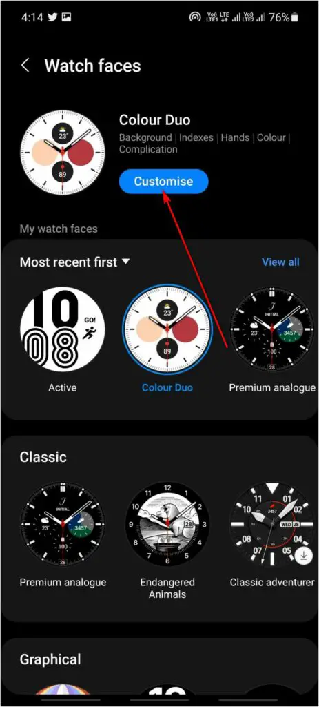 Customize Galaxy Watch 4 Face