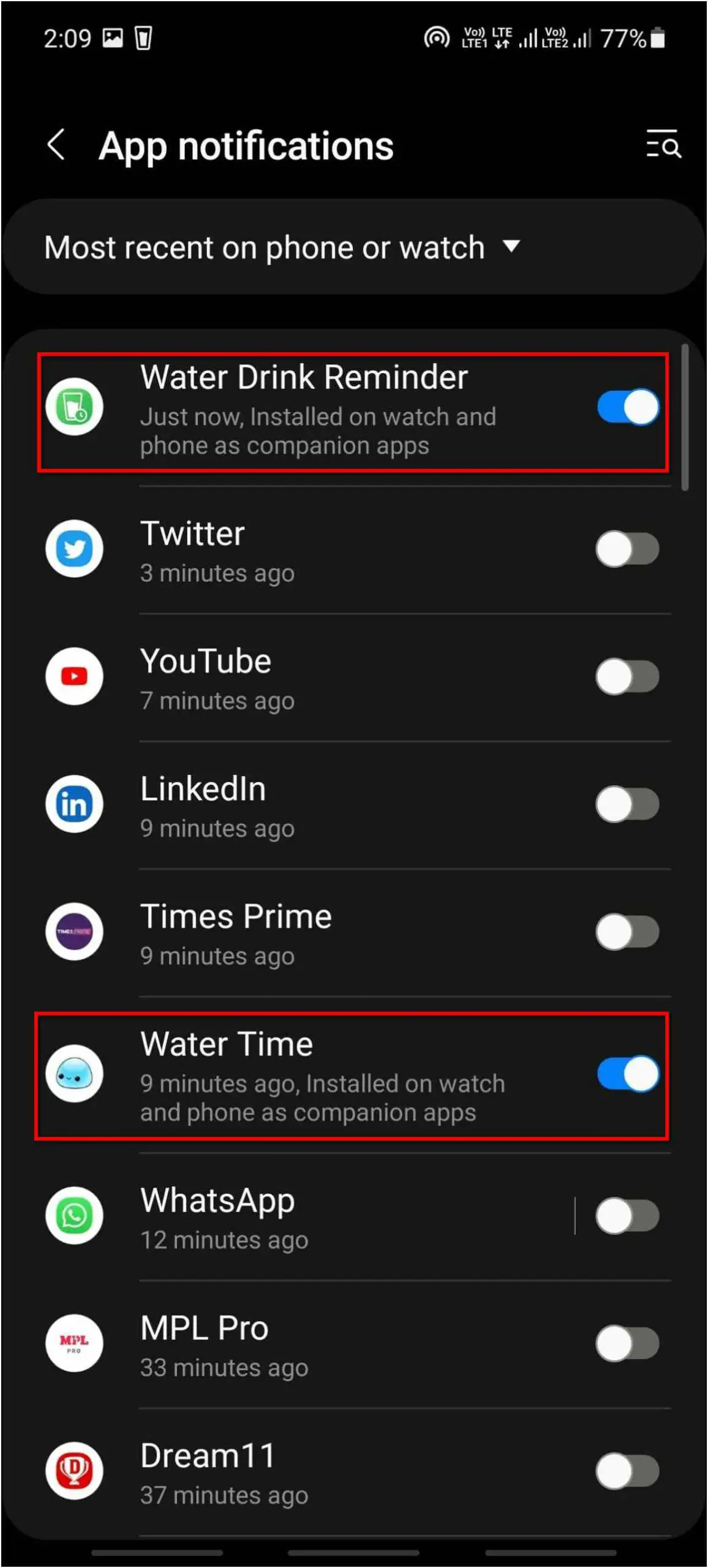 Drink Water Alerts Galaxy Watch 4