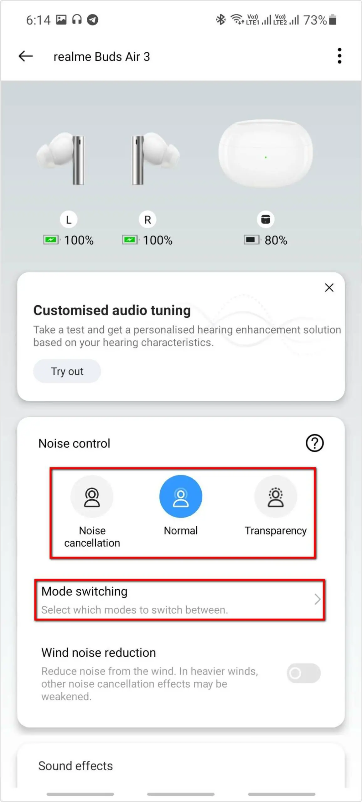Realme Buds Air 3 Noise Control Modes