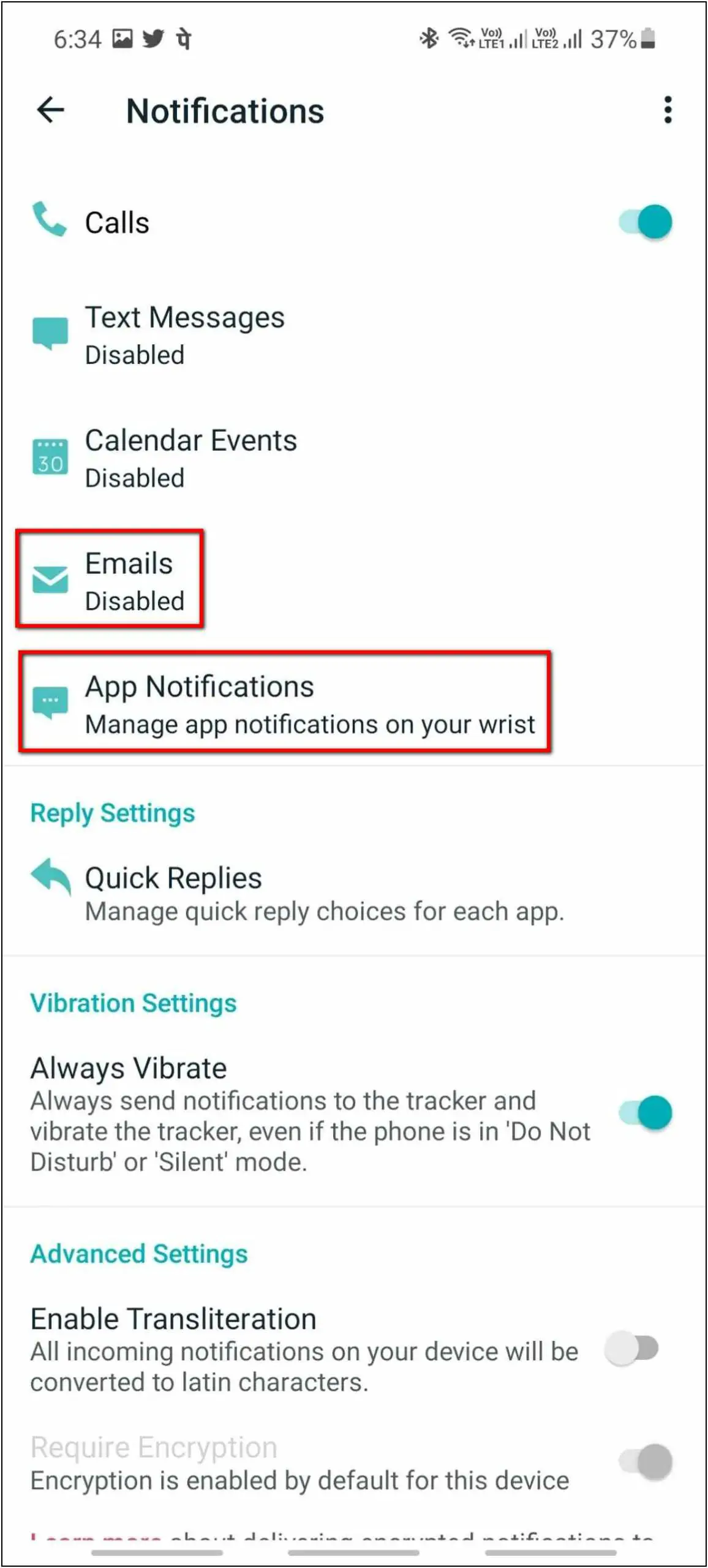 Fix Call Email SMS Notifications on Fitbit Charge 5