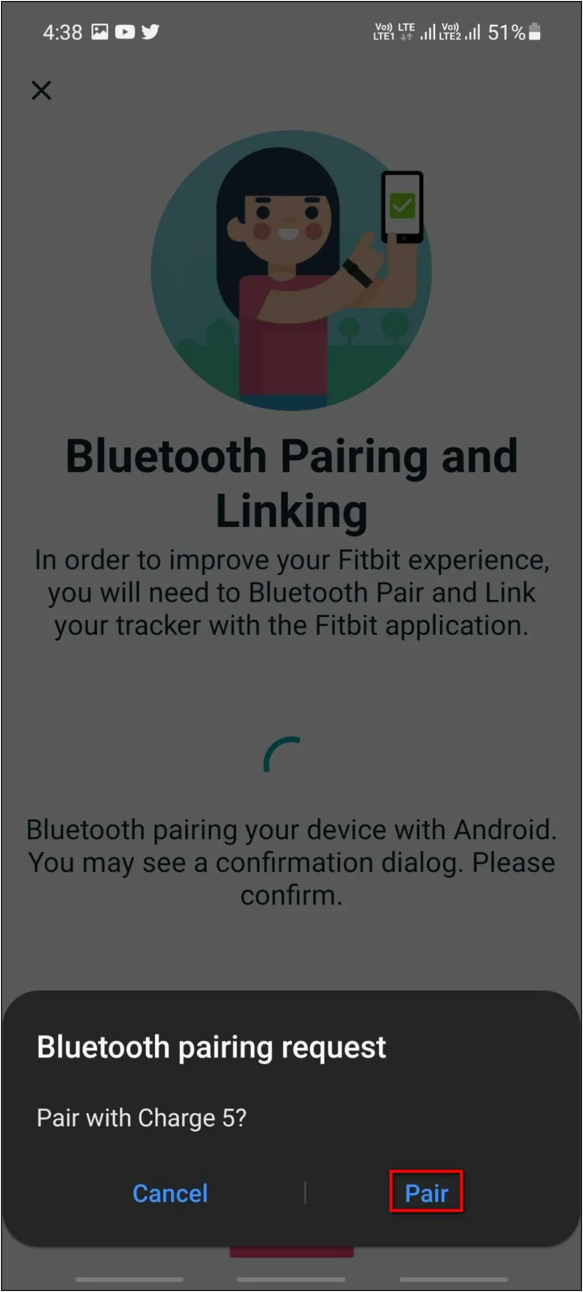 Connect Setup Fitbit Charge 5 Android