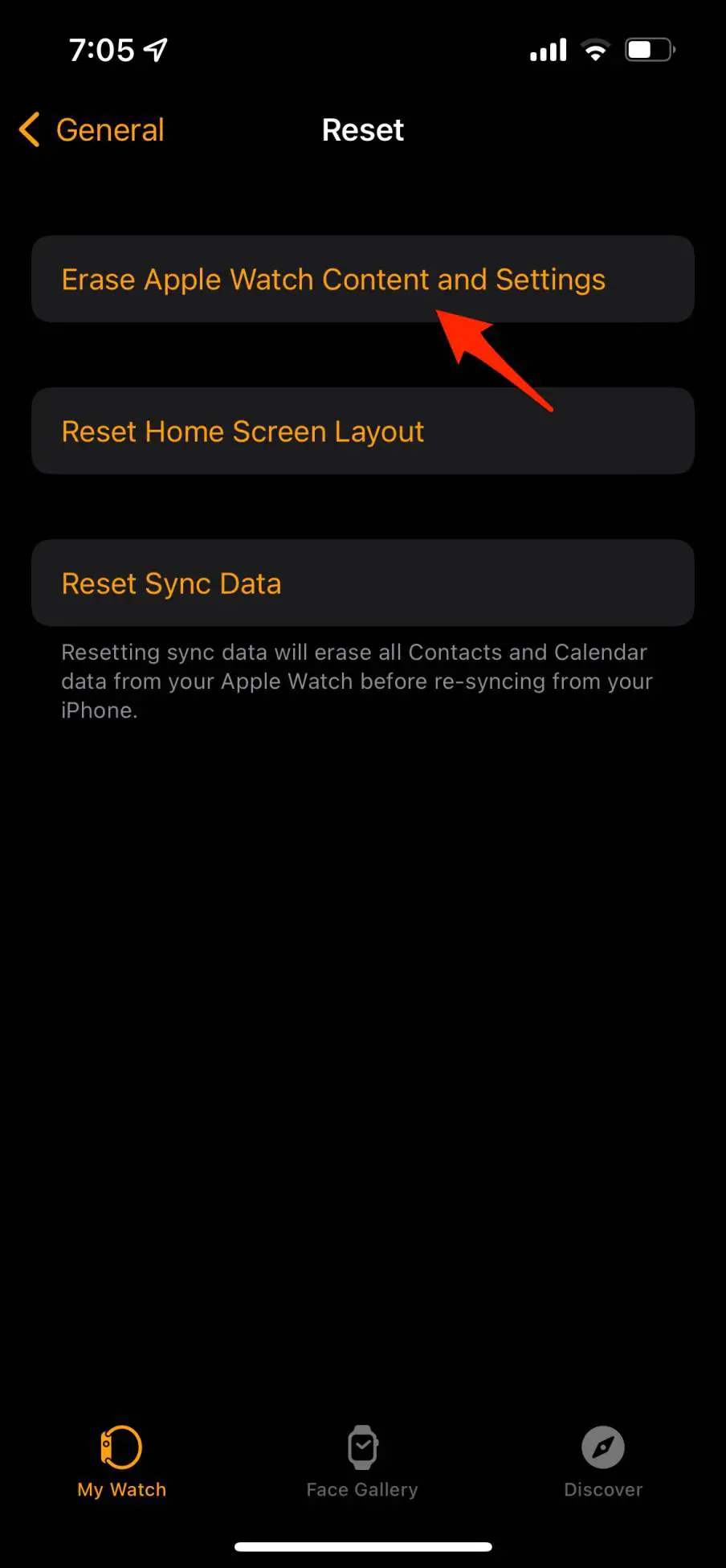 Erase to Fix Apple Watch Screen Reversed