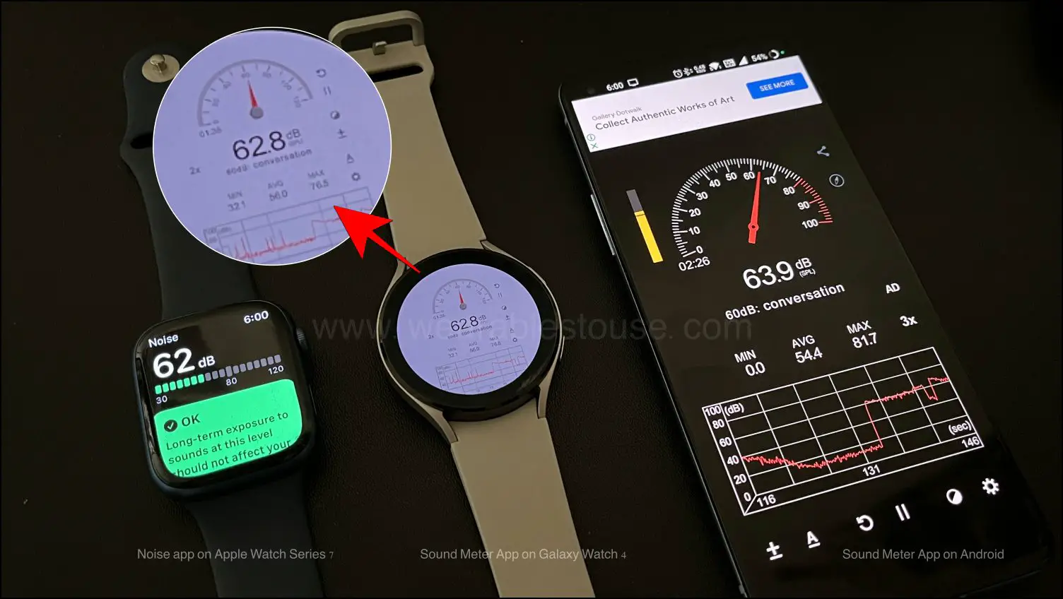 Measure Noise Levels on Galaxy Watch 4 vs Apple Watch