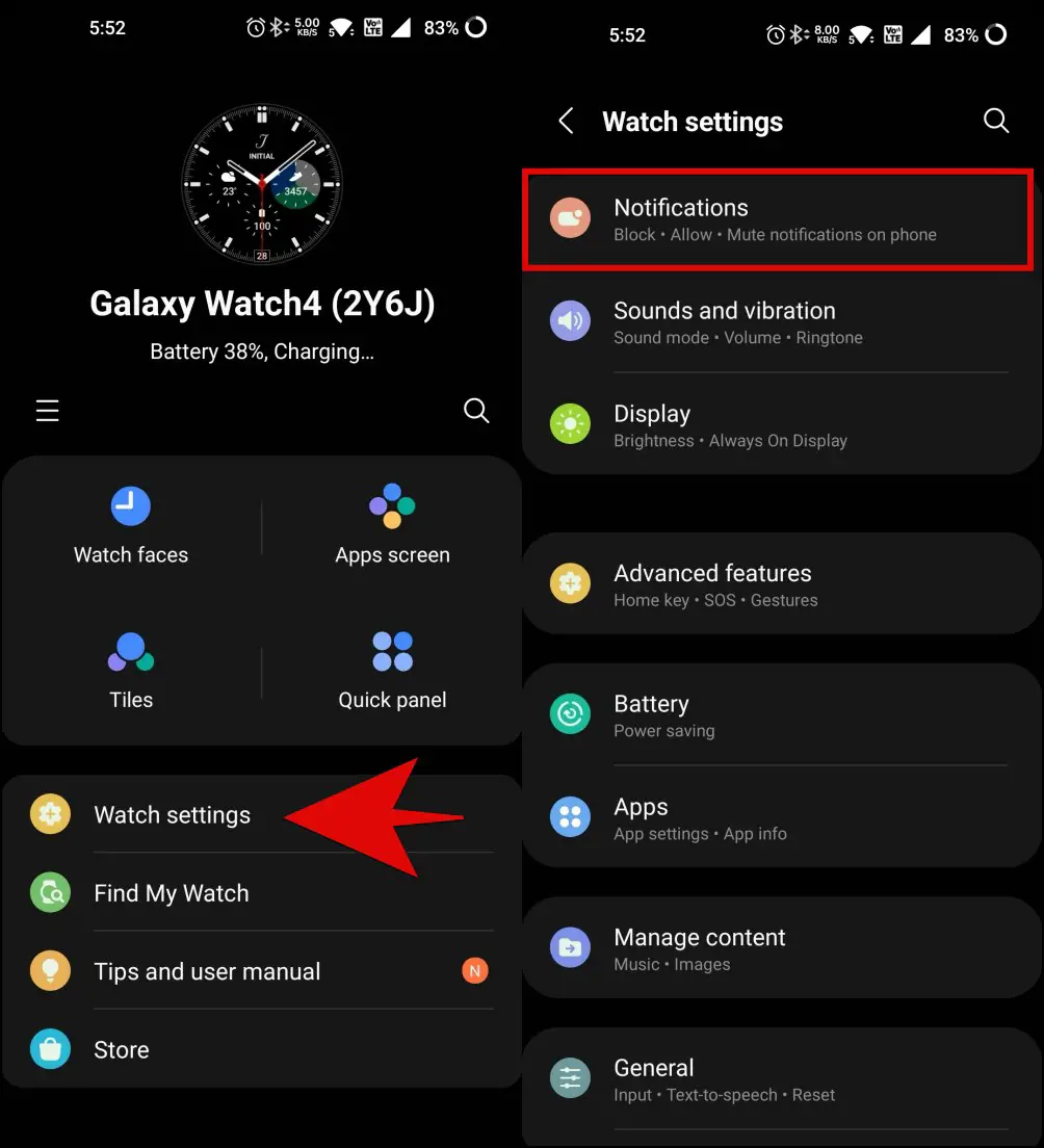 Silence Phone Notifications Galaxy Watch 4-1