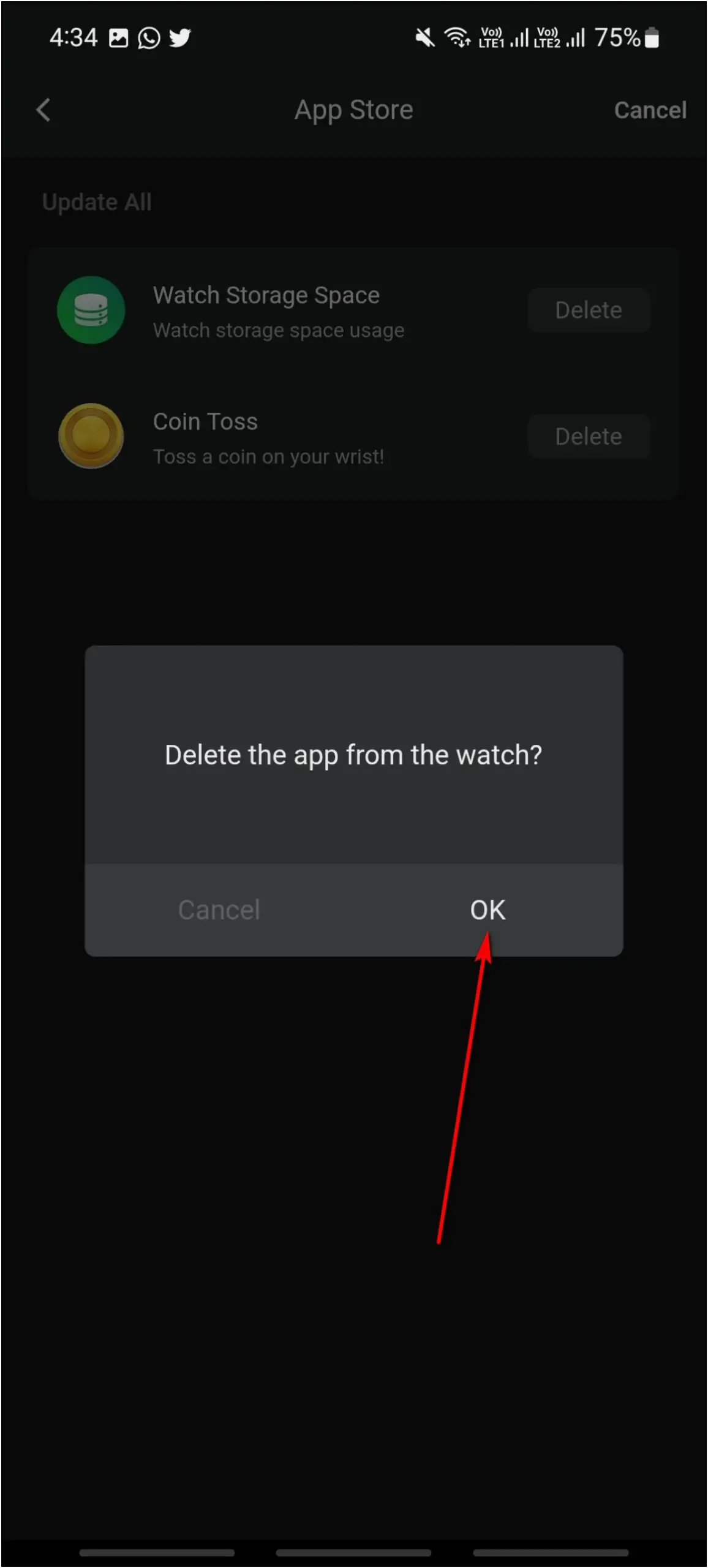 Uninstall Apps Amazfit Smartwatch
