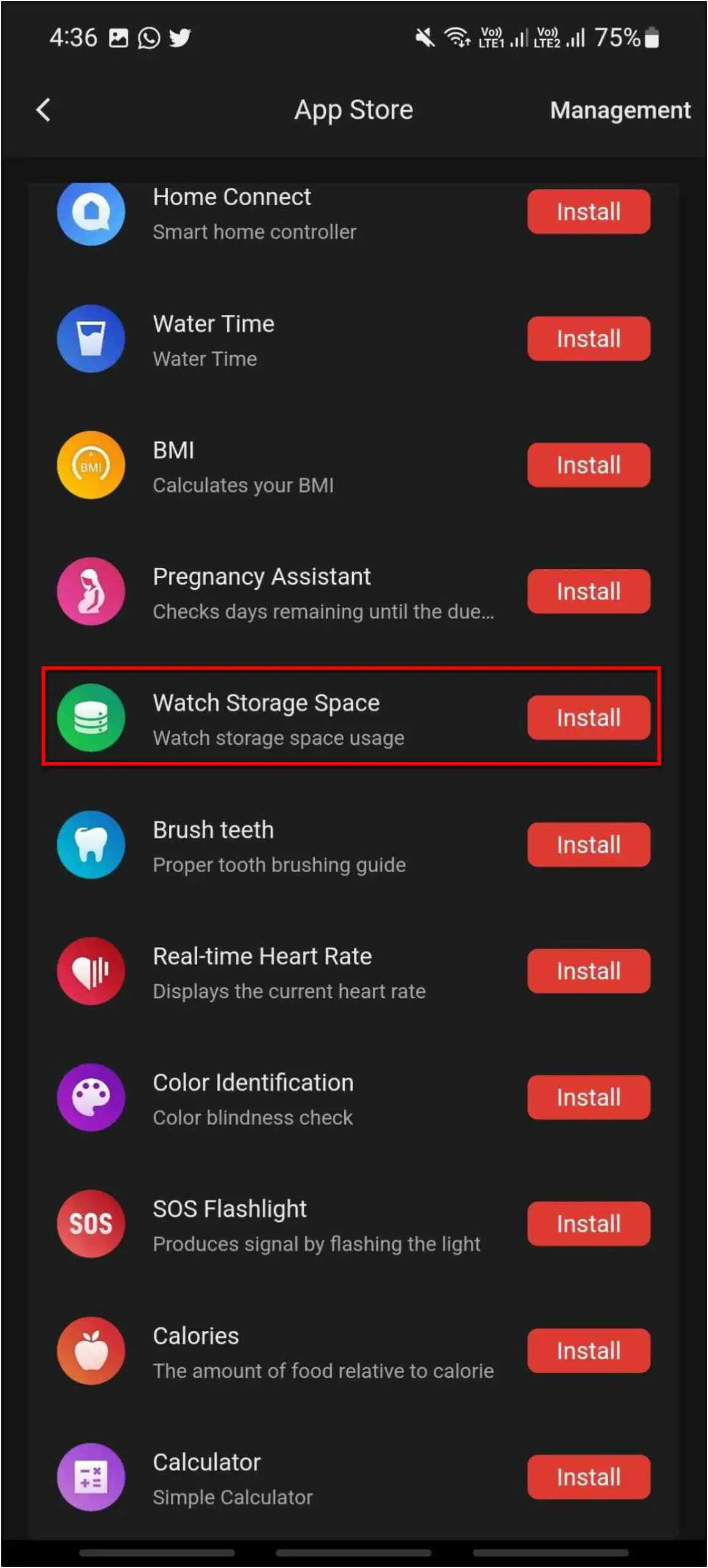 Check Storage Space on Amazfit Smartwatch