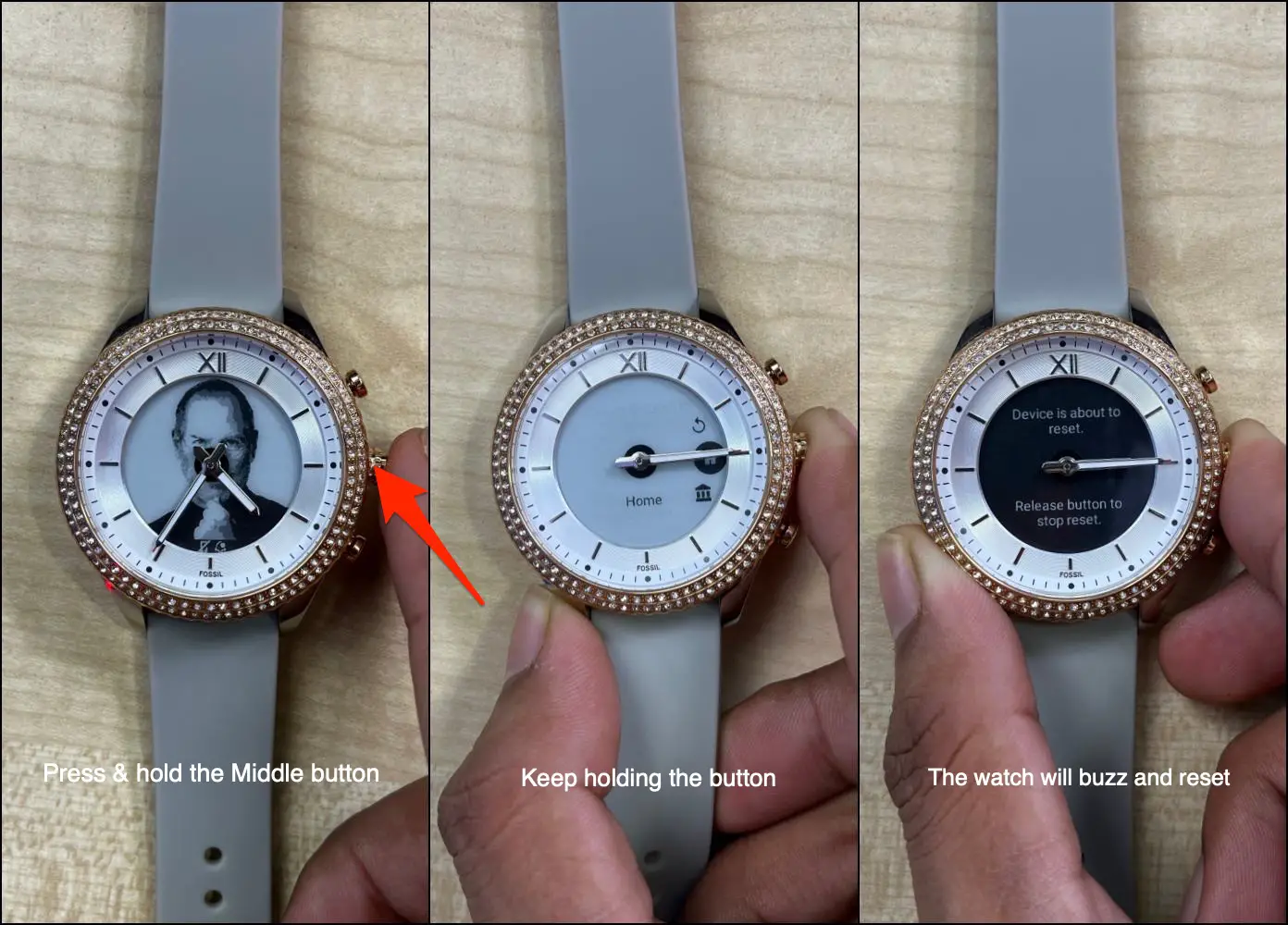 Reset the Fossil Hybrid Watch