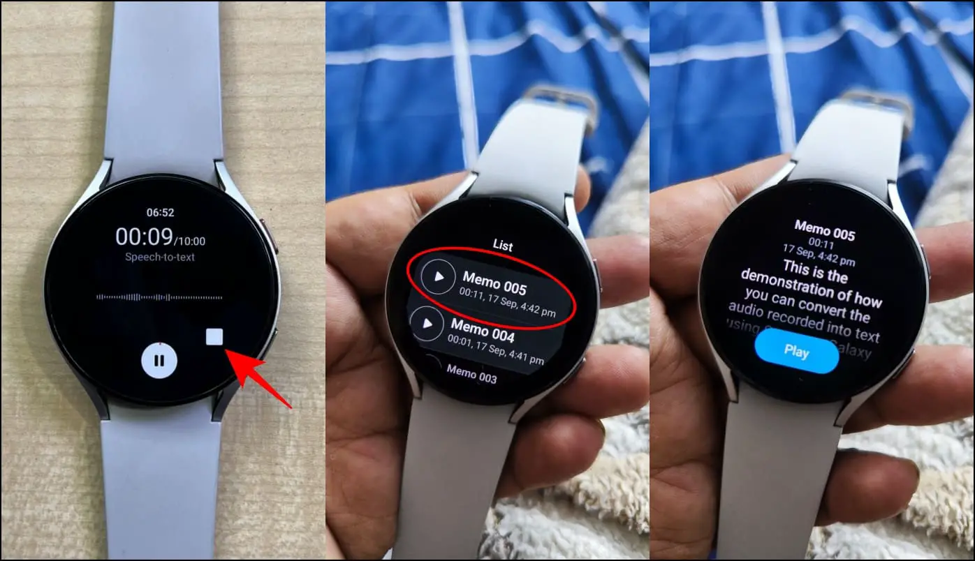 Speech to Text on Galaxy Watch 4 and 5