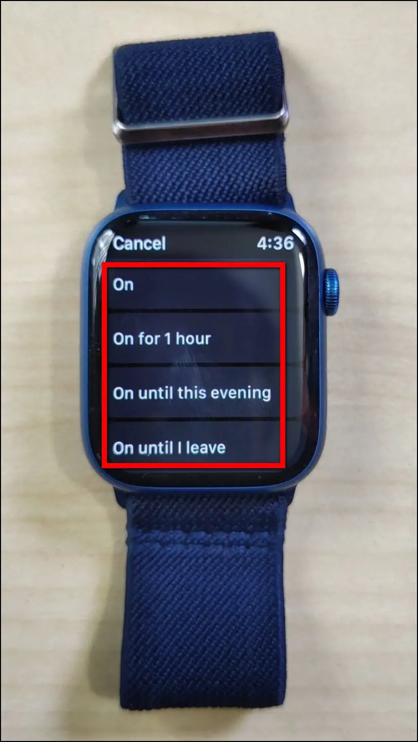 Enable DND on Apple Watch Series 7