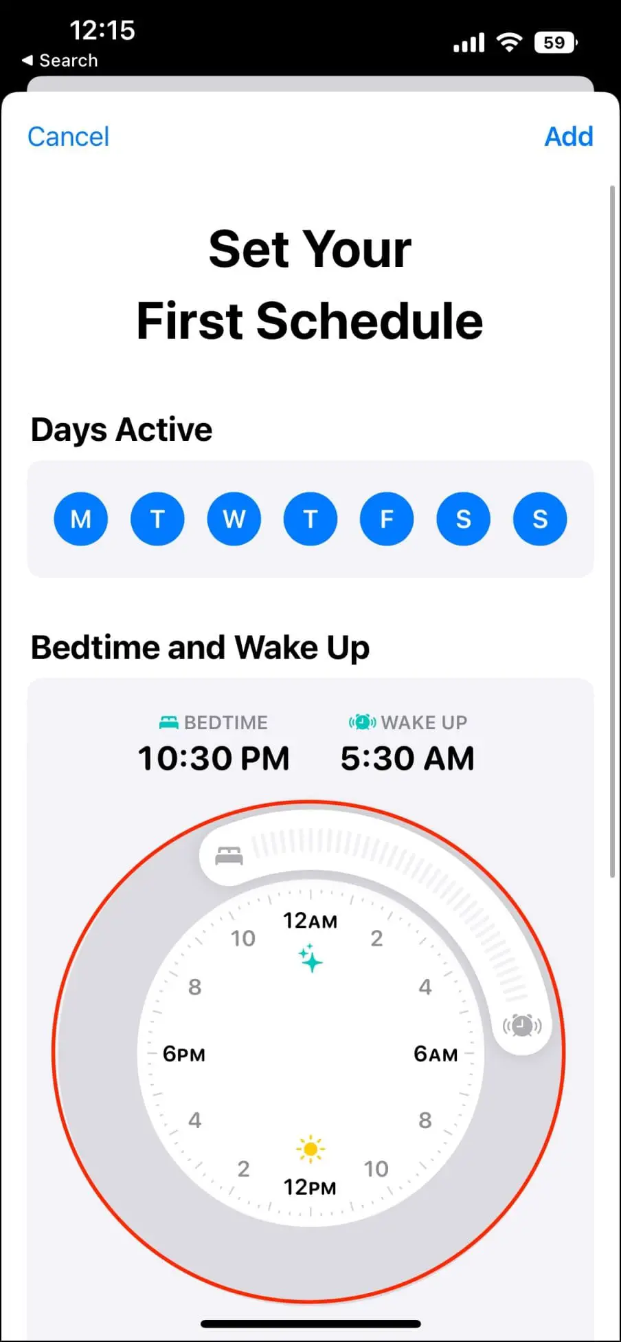Set Sleep Schedule Apple Watch