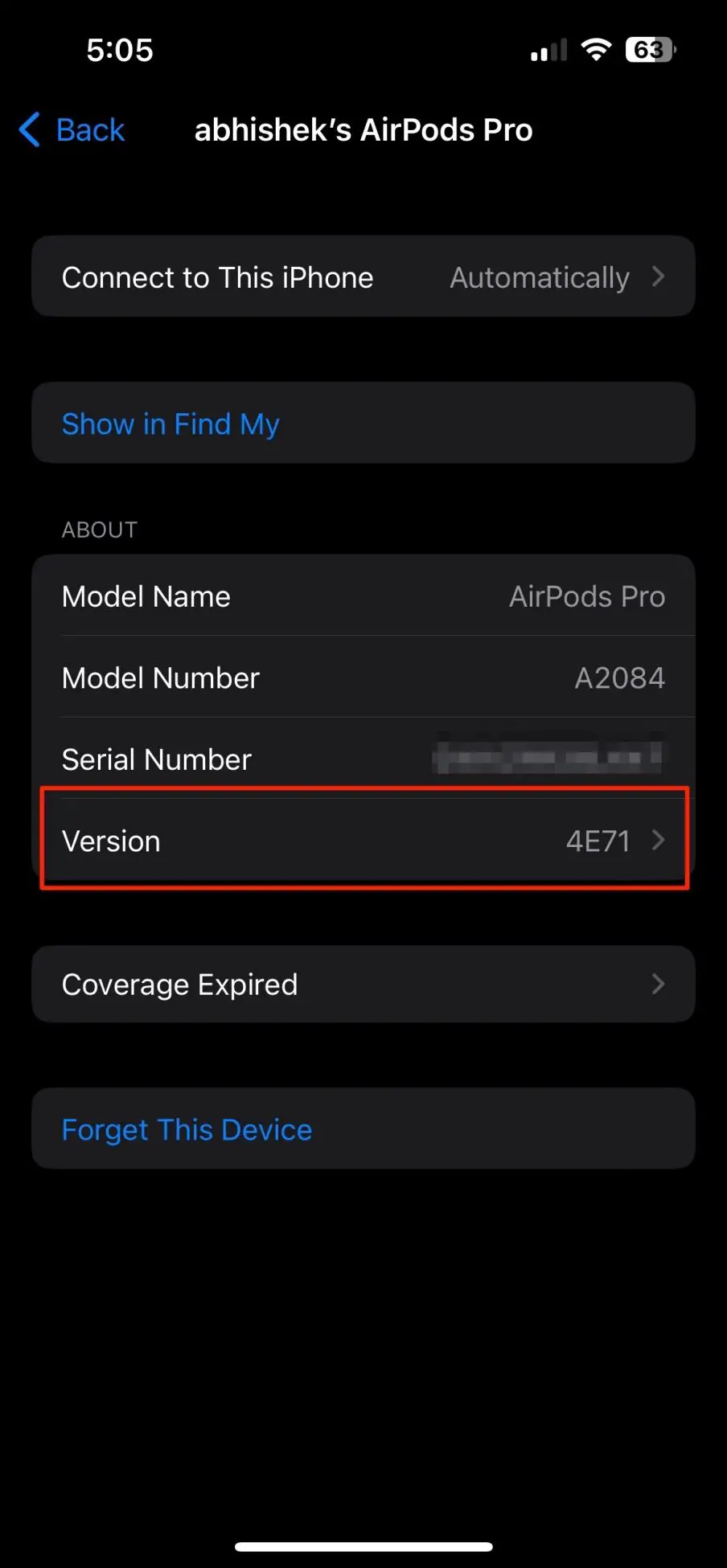 Check AirPods Firmware Version